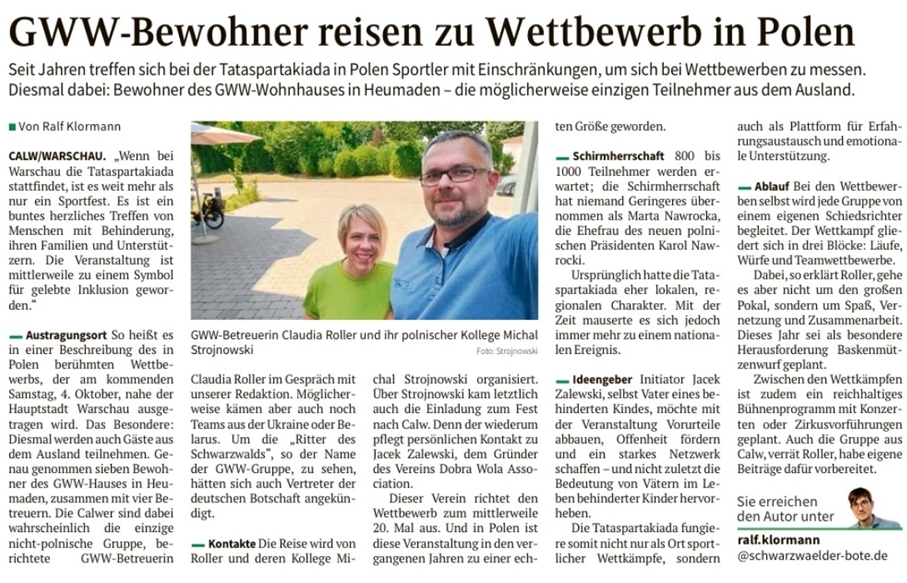 Zeitungsartikel Schwarzwälder Bote